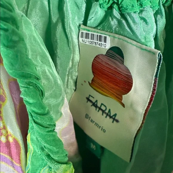 Farm Rio Floral Vibing Satin Maxi Dress M - Picture 8 of 11